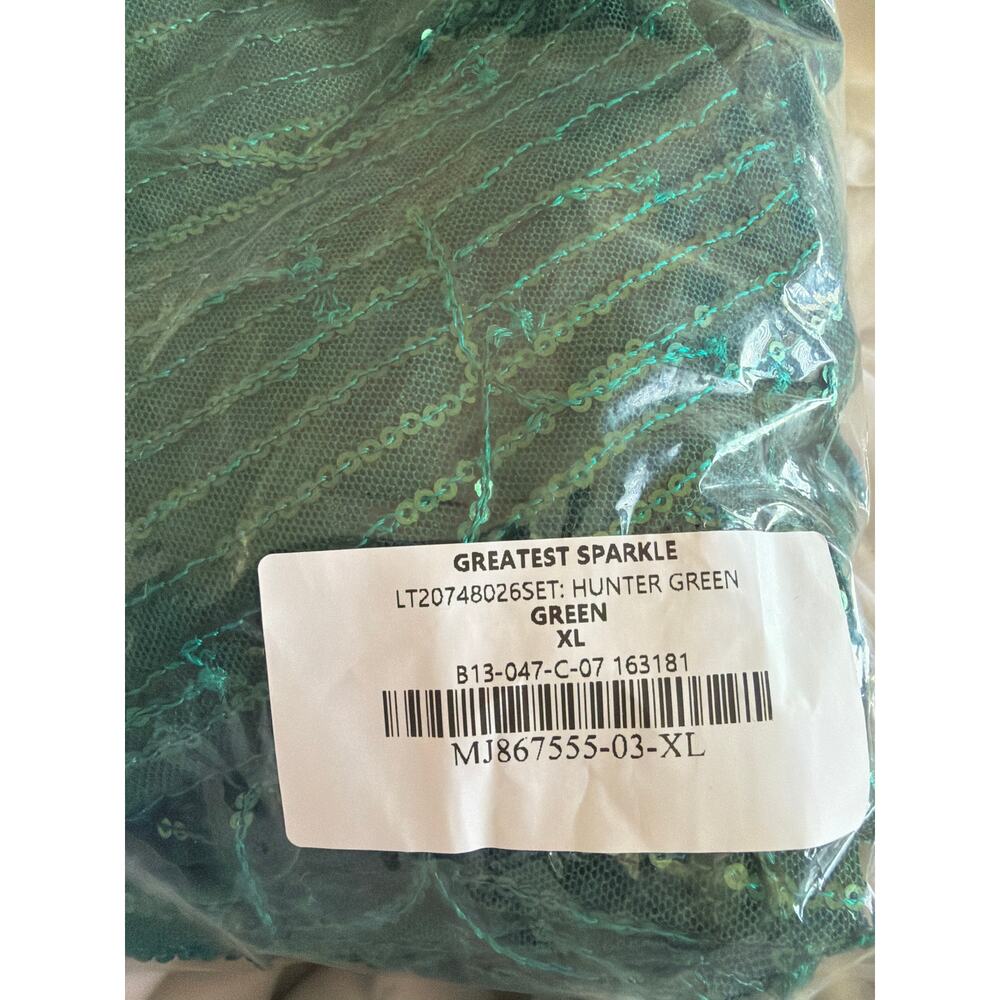 Lulus Greatest Sparkle Green Mesh Sequin Fringe Two-Piece Midi Dress - Picture 5 of 6